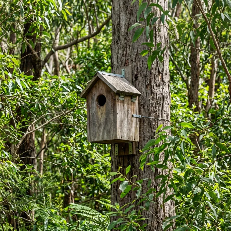 Animal nesting box installed as a humane alternative to a Mount Rowan roof cavity