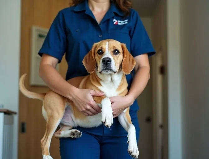 Technician respectfully transporting a deceased dog in Mount Rowan